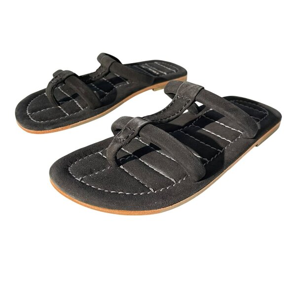 Free People Hadden Black Suede Strappy Slip On Sandals Size 9 NEW - Picture 3 of 4